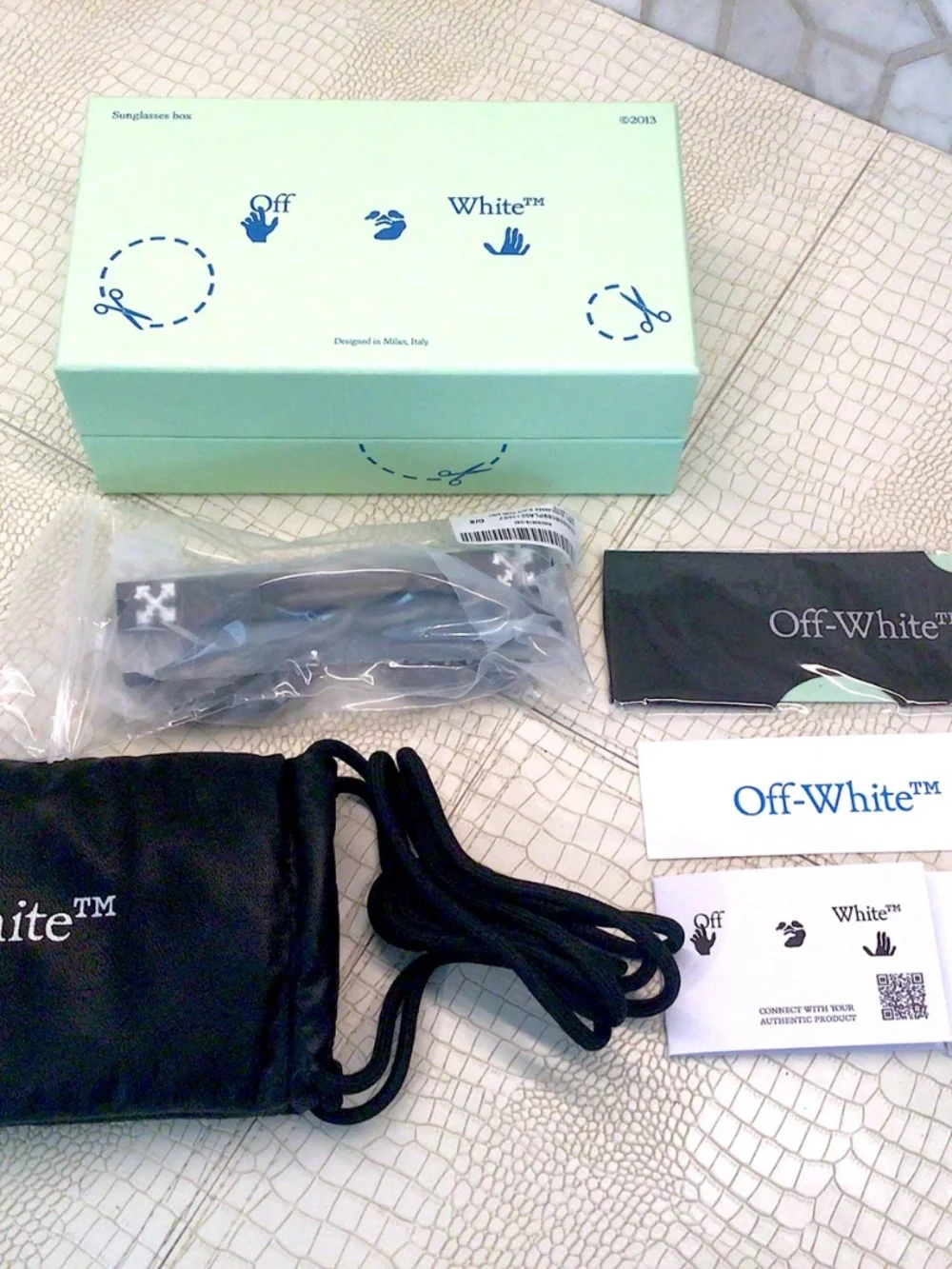 New OFF WHITE VIRGIL OEI008 1007 Black Frame w/ Grey Lens (OERI008C99PLA0011007)